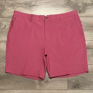 Dunning Player Fit Woven 8'" Performance Golf Shorts Pink Red Size 40